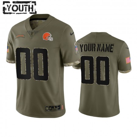 Camiseta Niño NFL Cleveland Browns Personalizar Olive 2022 Salute To Service Limited